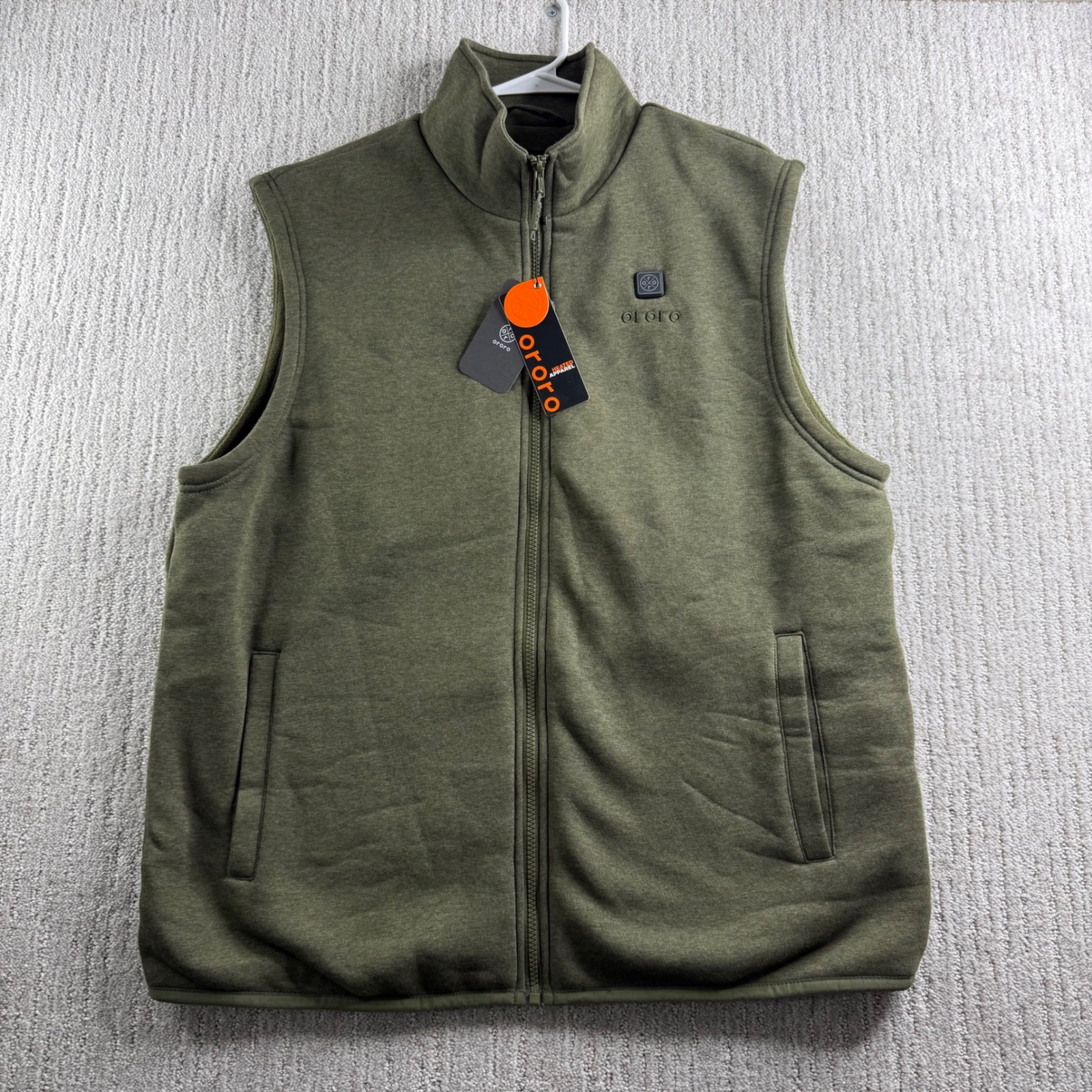 Ororo Heated Apparel Fleece Vest Mens Xl Green Full Zip Nwt - No Battery